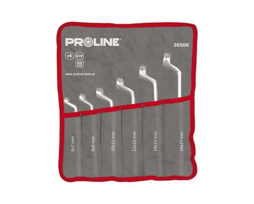 Zestaw 6 elementów Klucze oczkowe odgięte 6-17mm DIN838 Proline 36506