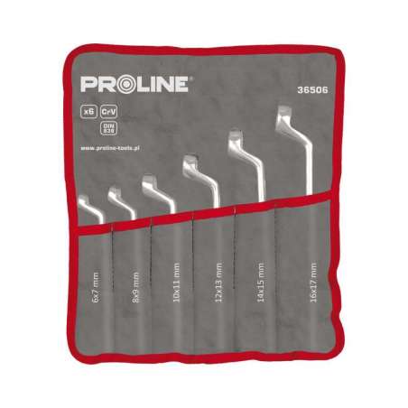Zestaw 6 elementów Klucze oczkowe odgięte 6-17mm DIN838 Proline 36506