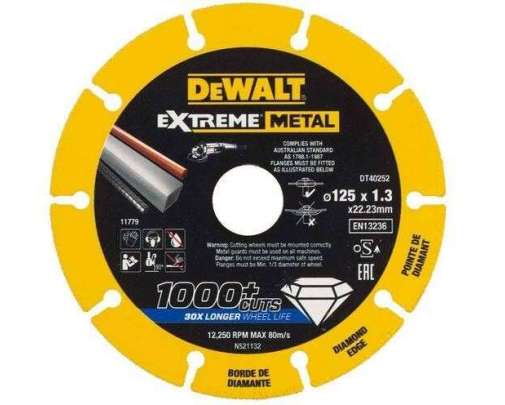 Tarcza diamentowa extreme metal 125x22.23x1.3mm DT40252