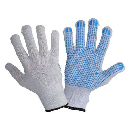 Rękawice nakrapiane biało niebieskie 12 par Lahti Pro L240410W