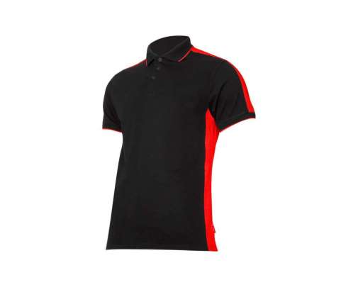 Koszulka Polo męska czarno czerwona 190g bawełna Lahti Pro L40321