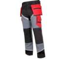 Spodnie do pasa czarno-szaro-czerwone z odblaskami 100% bawełna Lahti Pro L40505
