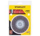 Szczotka druciana tarczowa fi:6mm fi:100x20mm drut stalowy falisty Stanley STA36015
