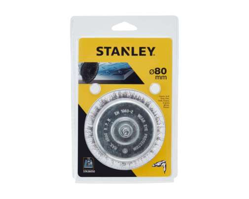 Szczotka druciana garnkowa fi:6mm fi:85mm drut stalowy falisty Stanley STA36050