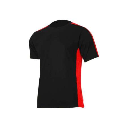 Koszulka t-shirt czarno czerwona 180g bawełna Lahti Pro L40227