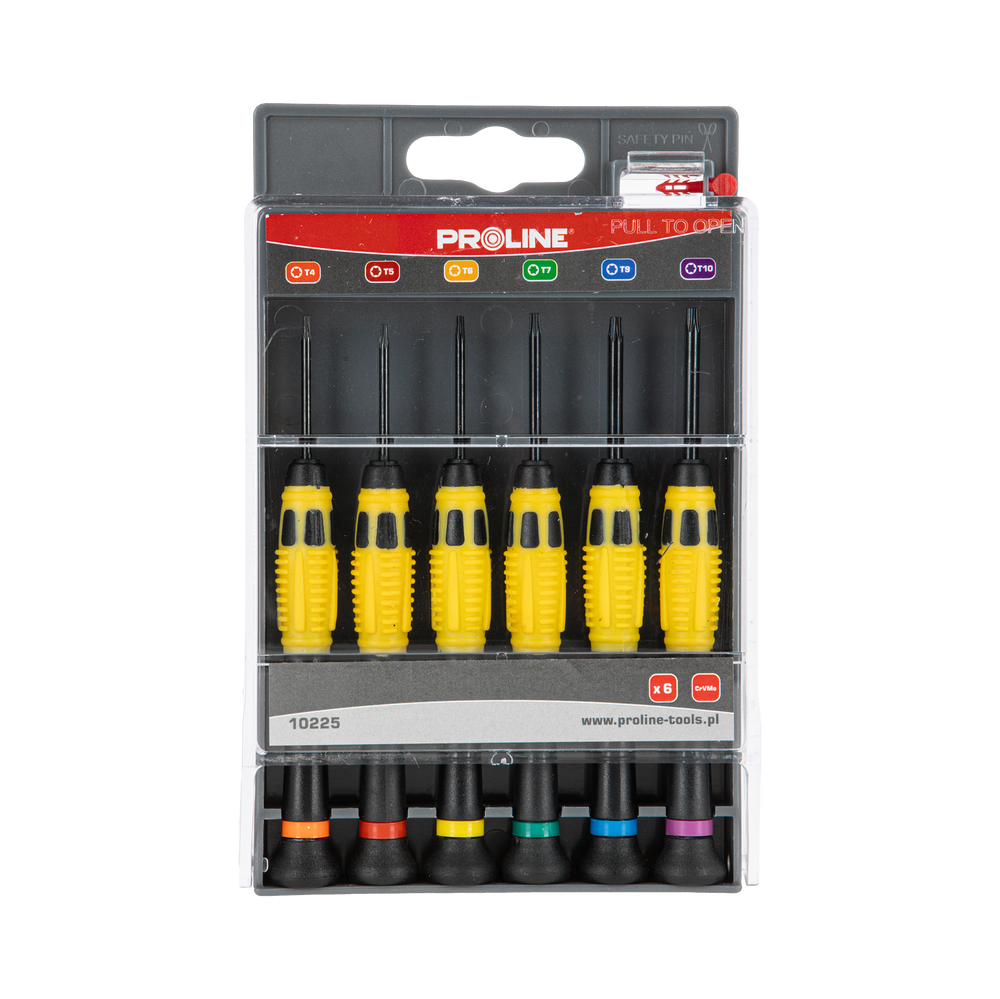 Wkrętaki zegarmistrzowskie Torx 6elementów ni-cr-mo Proline 10225