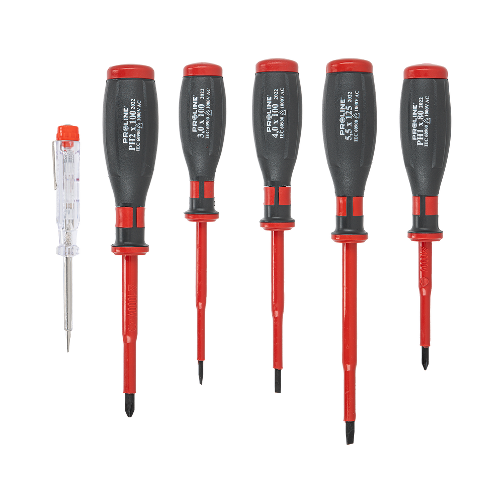 Wkrętaki elektrotechniczne 1000 V zestaw 6 elementów crv-mo Proline 10510