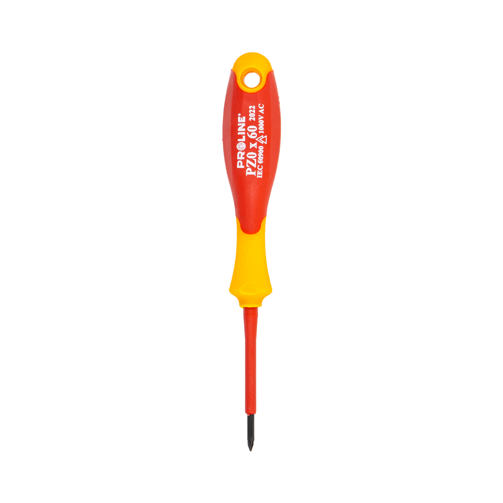 Wkrętak krzyżowy pozidriv elektrotechniczny 1000 V PZ0x60 mm Proline 10595
