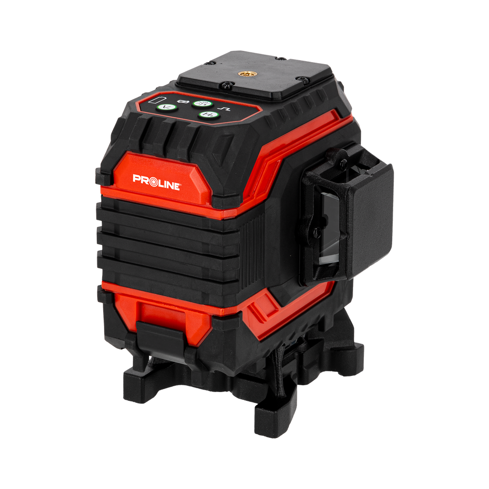Poziomica laserowa 360 laser krzyżowy zielony samopoziomujaca 2D zestaw Proline 15191