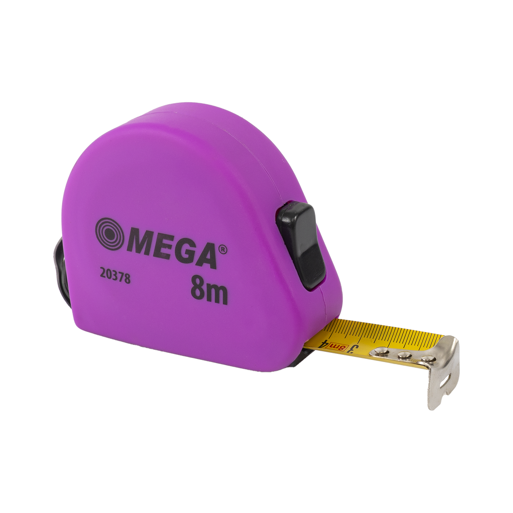 Miara zwijana 8m 25 mm 2 stopery PVC soft x6 Mega 20378