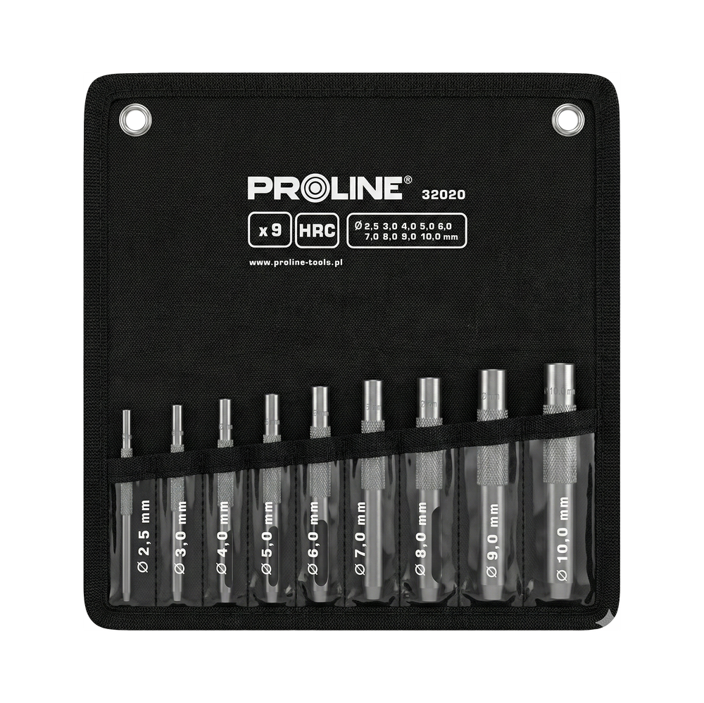 Przebijaki do skóry 25-10 mm zestaw 9 elementów Proline 32020