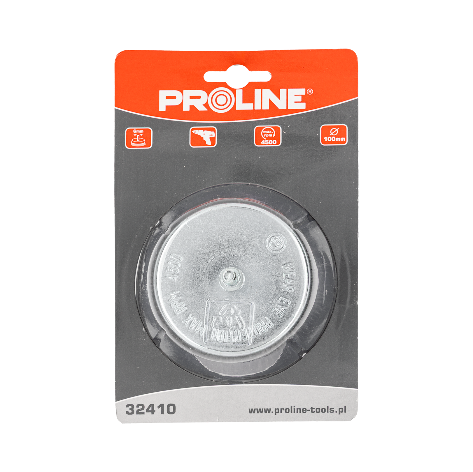Szczotka doczołowa z drutu falowanego z trzpieniem 100 mm Proline 32410