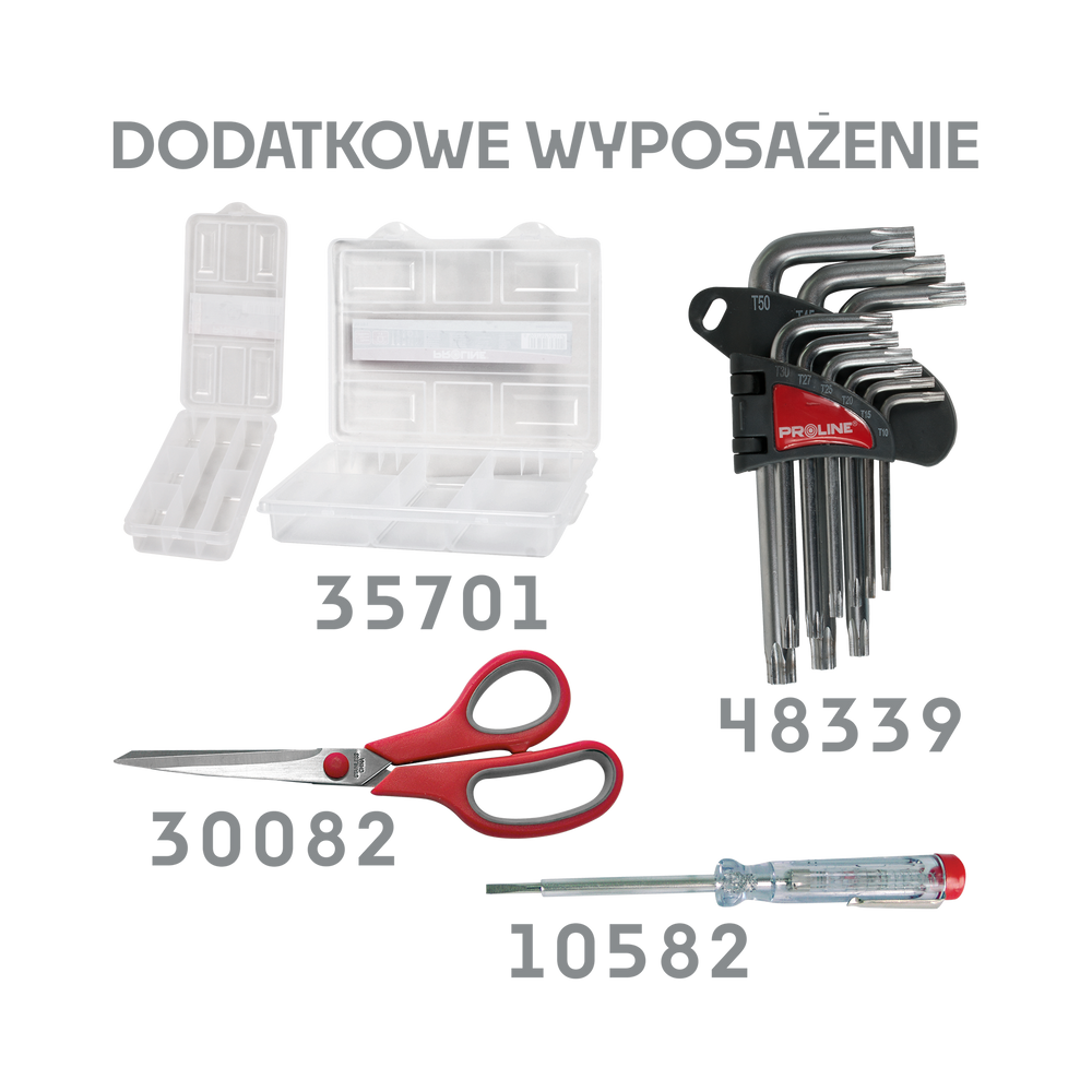 Szafka narzędziowa 7 szuflad 79x49x101 cm z wyposażeniem 211 Proline 33131
