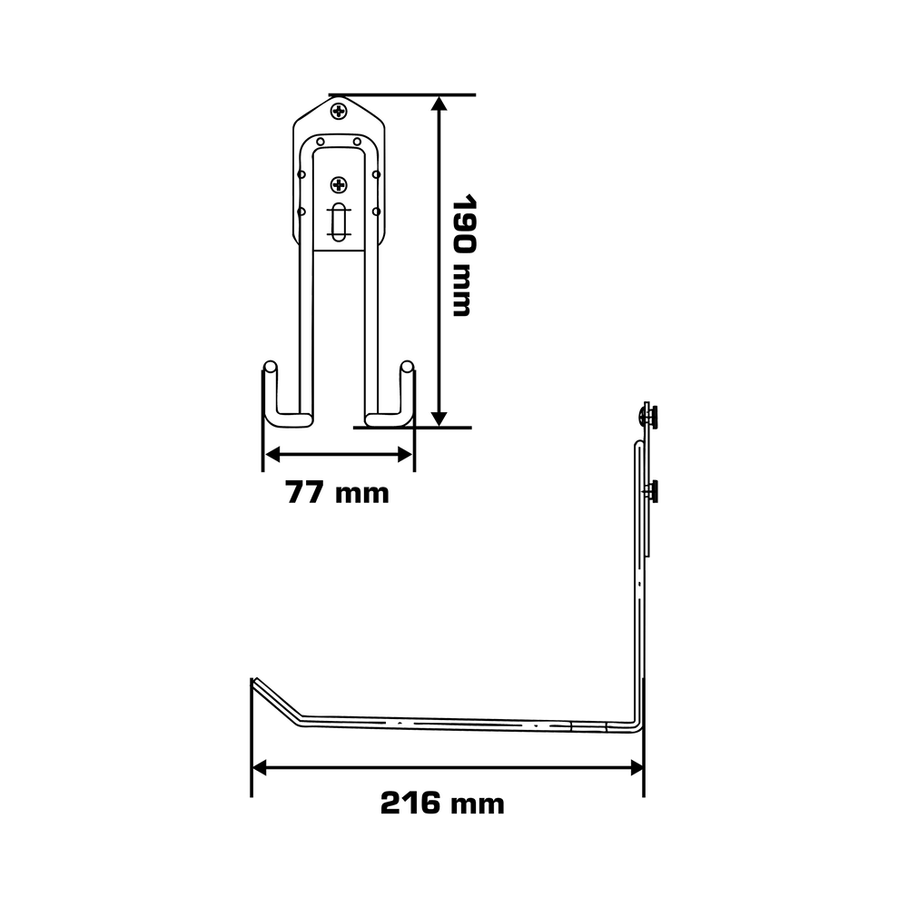 Hak do ROLEK,216x77x190 mm Proline 33366