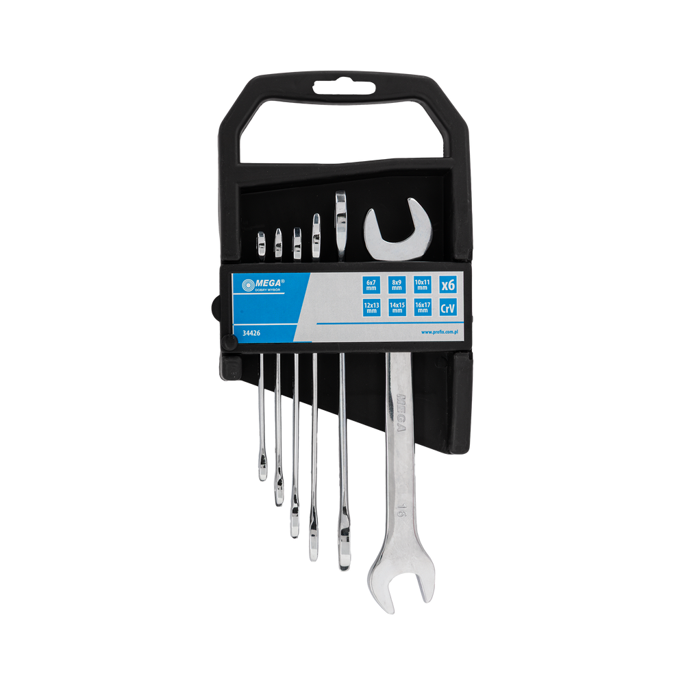 Zestaw kluczy płaskich 6szt 6-17 mm kute Mega 34426