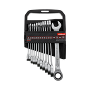 Zestaw kluczy oczkowo-płaskich z grzechotką 12 sztuk 8-19 mm Proline 35146
