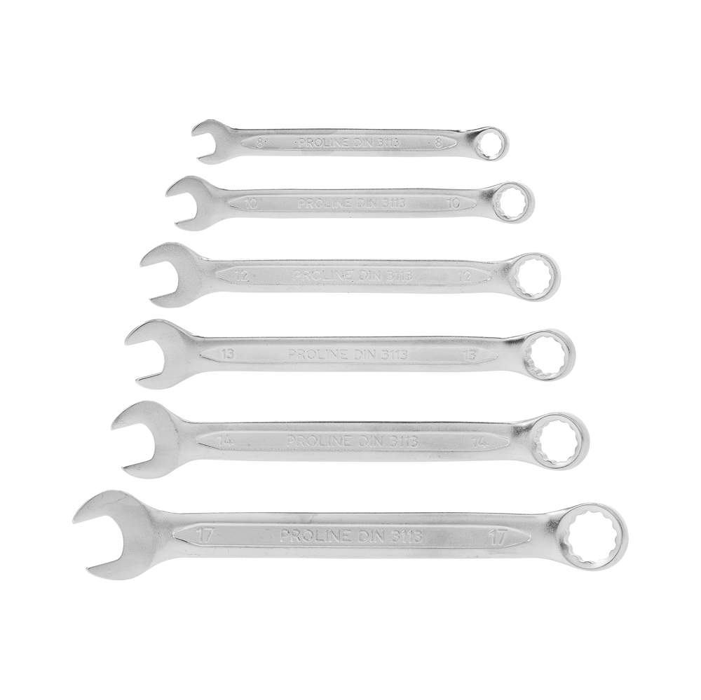 Klucze oczkowe płaskie 8-17 mm zestaw 6 elementów DIN3113 Proline 35306