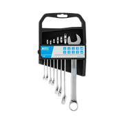 Klucze oczkowo płaskie CRV zestaw 8 elementów 6-19 mm Mega 35338