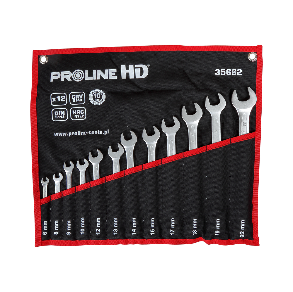 Zestaw kluczy oczkowo-płaskich CRV 6-32 mm 24 elementy Proline 35664