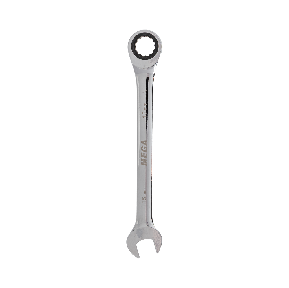 Klucz oczkowo-płaski z grzechotką 15 mm CRV Mega 35675