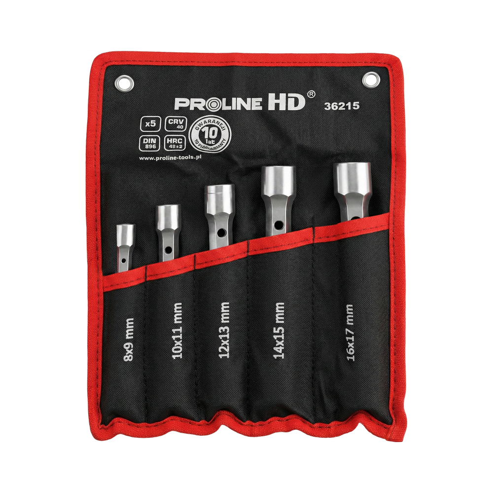 Klucze rurowe dwustronne 5 elementów 8-17 mm DIN896 Proline 36215
