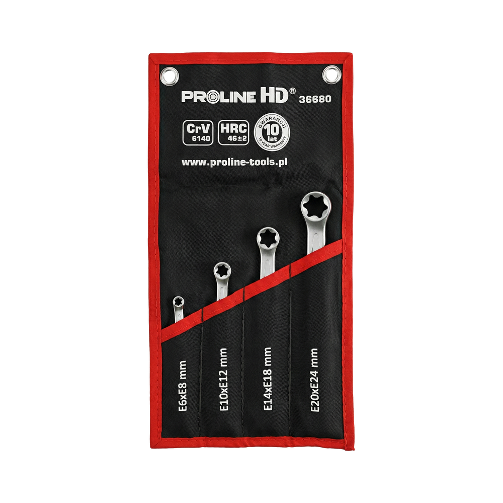 Zestaw kluczy oczkowych Torx E6-E24 Proline HD 36680