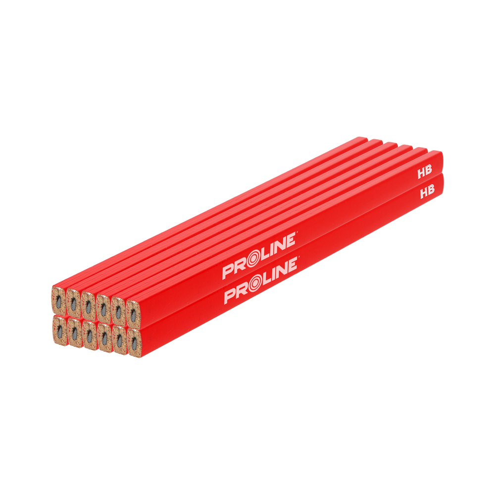 Ołówek stolarski miękki czerwony hb 245 mm 12sztuk Proline 38212