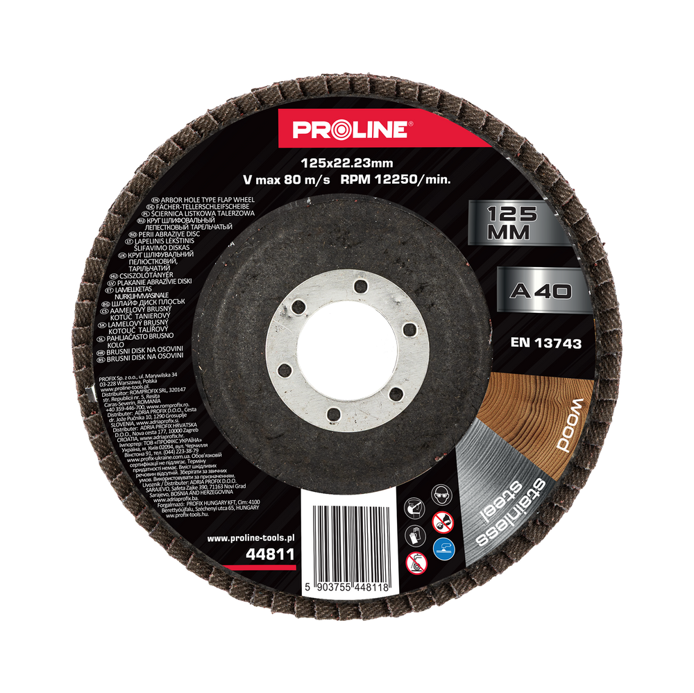 Ściernica listkowa talerzowa 125 mm gramatura 40 Proline 44811