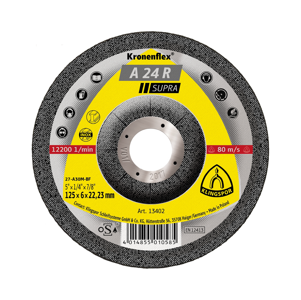 Tarcza do cięcia stali A24R supra 350x35x254 płaska Klingspor 45087A
