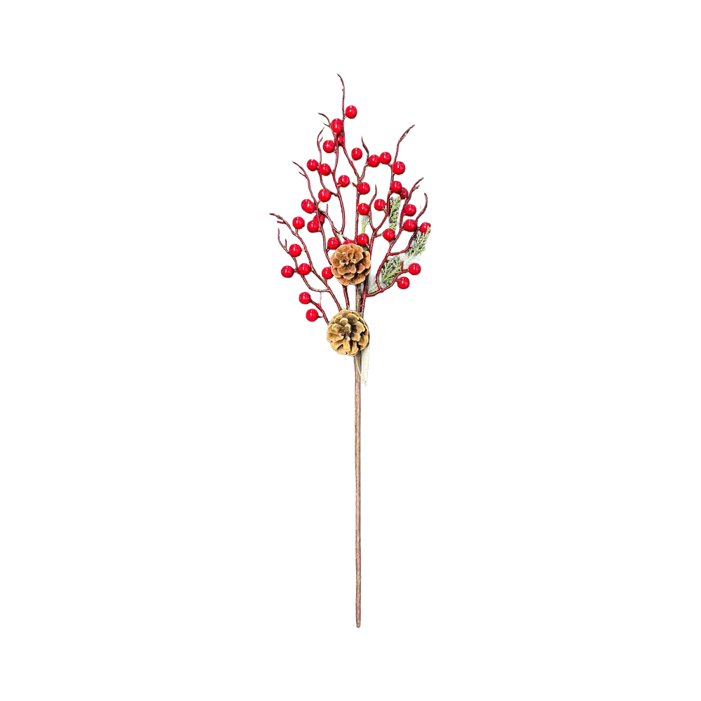 Gałązka świąteczna z jagodami 57 cm 47044R