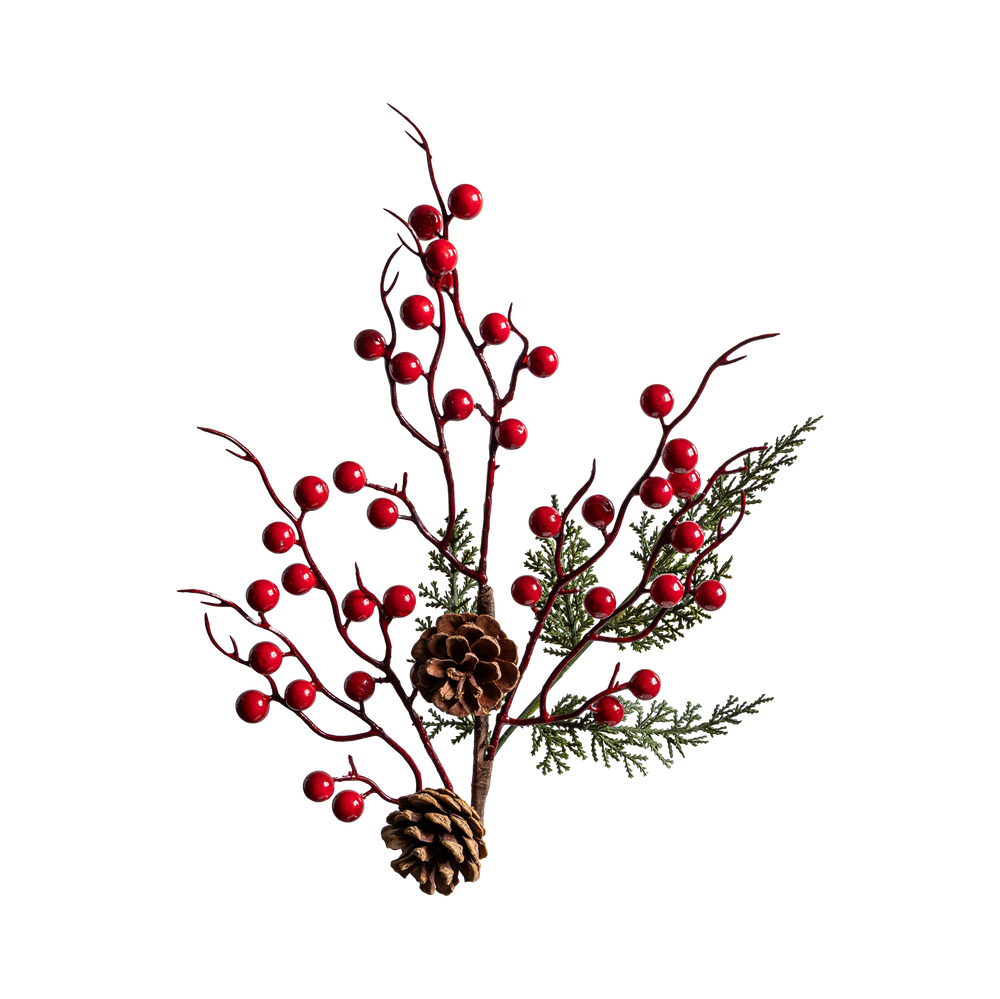 Gałązka świąteczna z jagodami 57 cm 47044R
