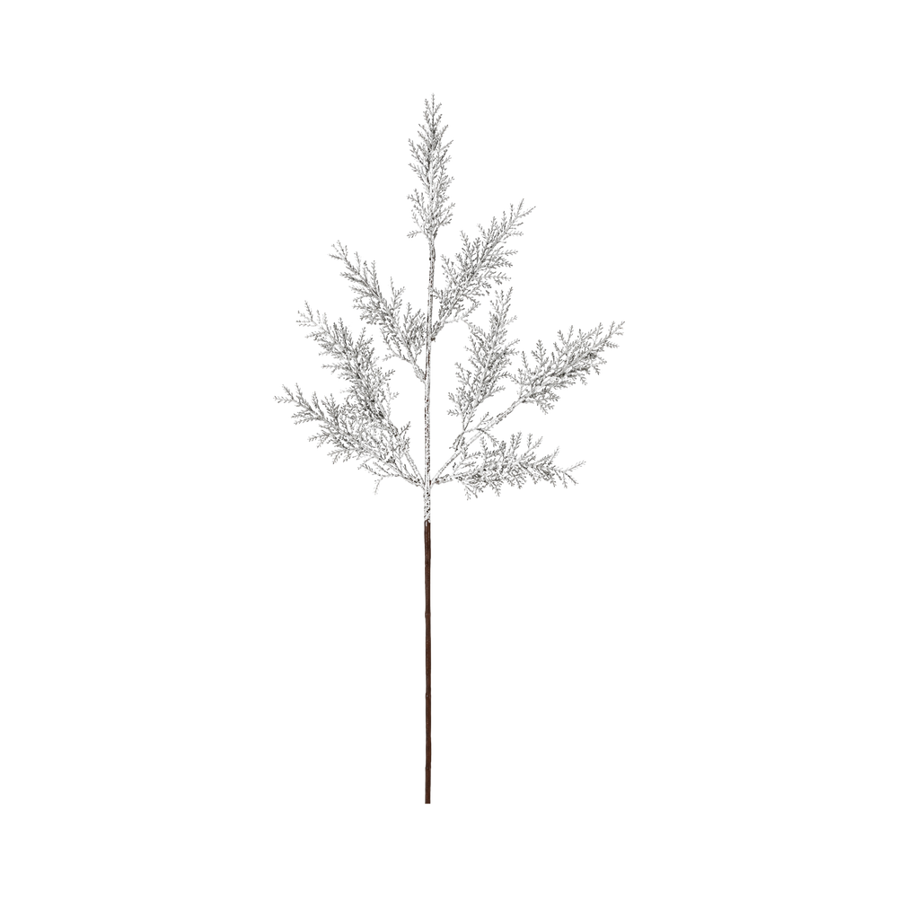Gałązka świąteczna srebrna z brokatem 64 cm 47069R