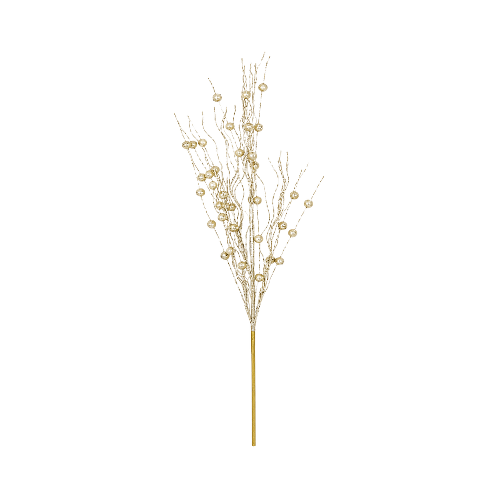 Gałązka świąteczna szampańska z brokatem 82 cm 47073R