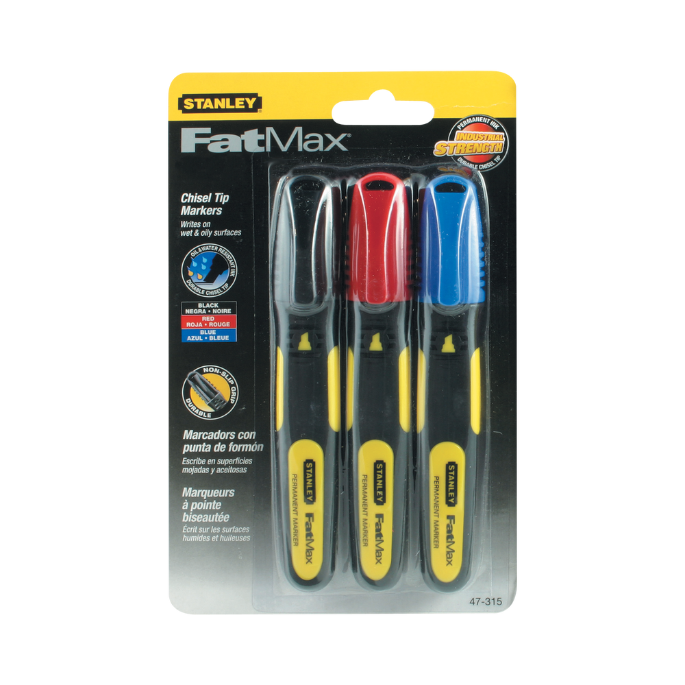 Markery 3 sztuki kolorowe FatMax Stanley 473150