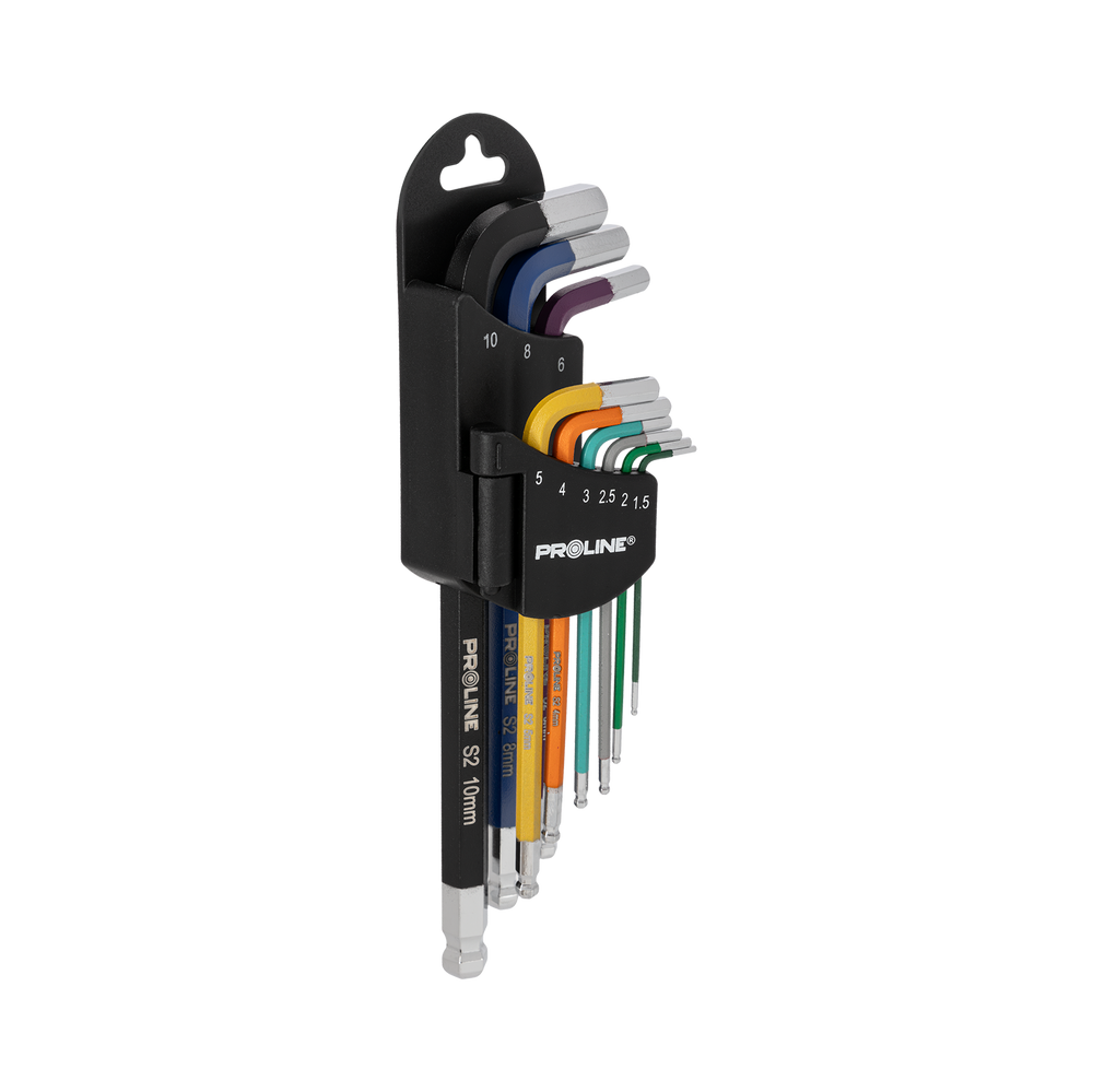 Klucze imbusowe z kulką zestaw 9 elementów 1.5-10 mm Proline 48313