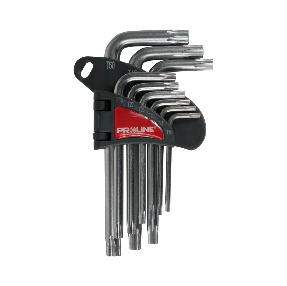 Klucze Torx CRV zestaw 9 elementów T10-T50 Proline 48339