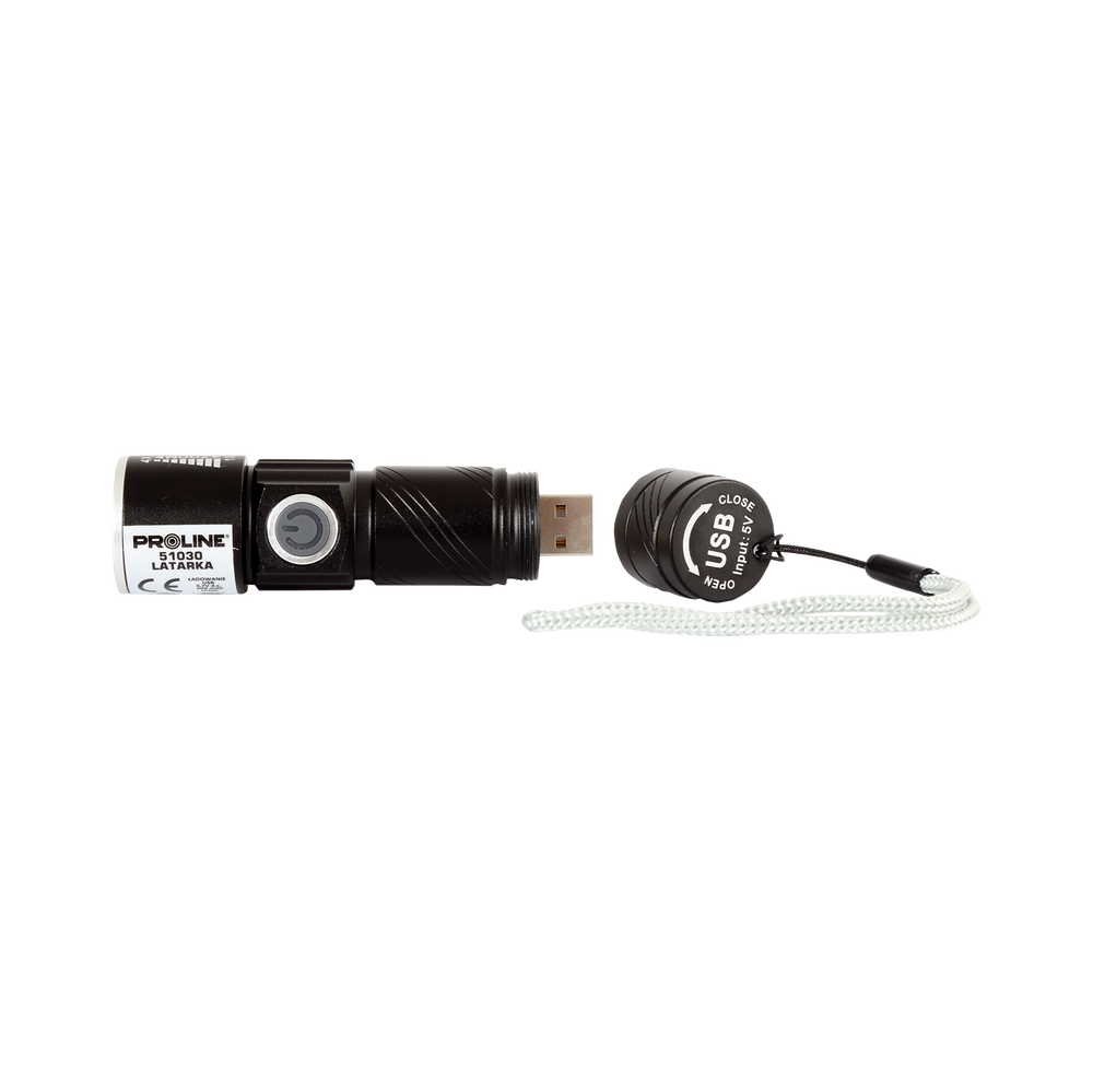 Latarka akumulatorowa LED zoom USB 50100Flash Proline 51030