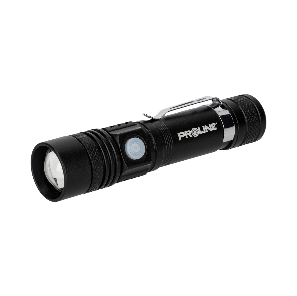 Latarka aluminiowa USB c 260 lumenów zoom 3 tryby świecenia Proline 51042