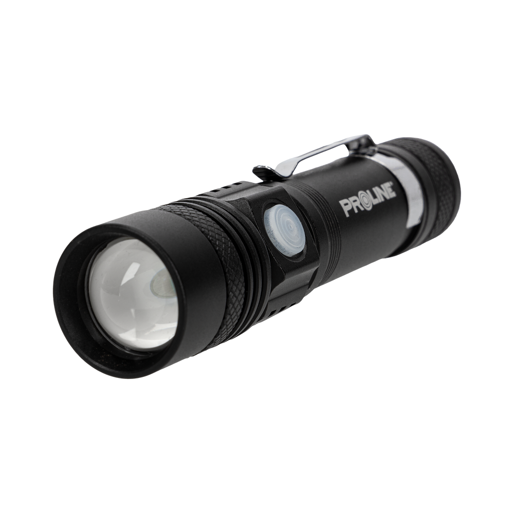 Latarka aluminiowa USB c 260 lumenów zoom 3 tryby świecenia Proline 51042