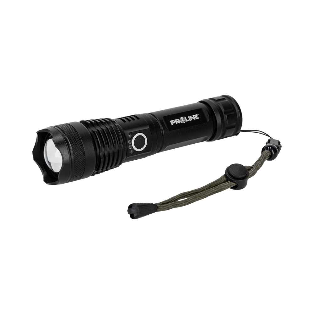 Latarka aluminiowa USB c 600 lumenów zoom 5 trybów świecenia Proline 51043