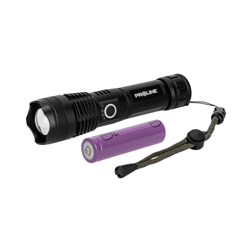 Latarka aluminiowa USB c 600 lumenów zoom 5 trybów świecenia Proline 51043