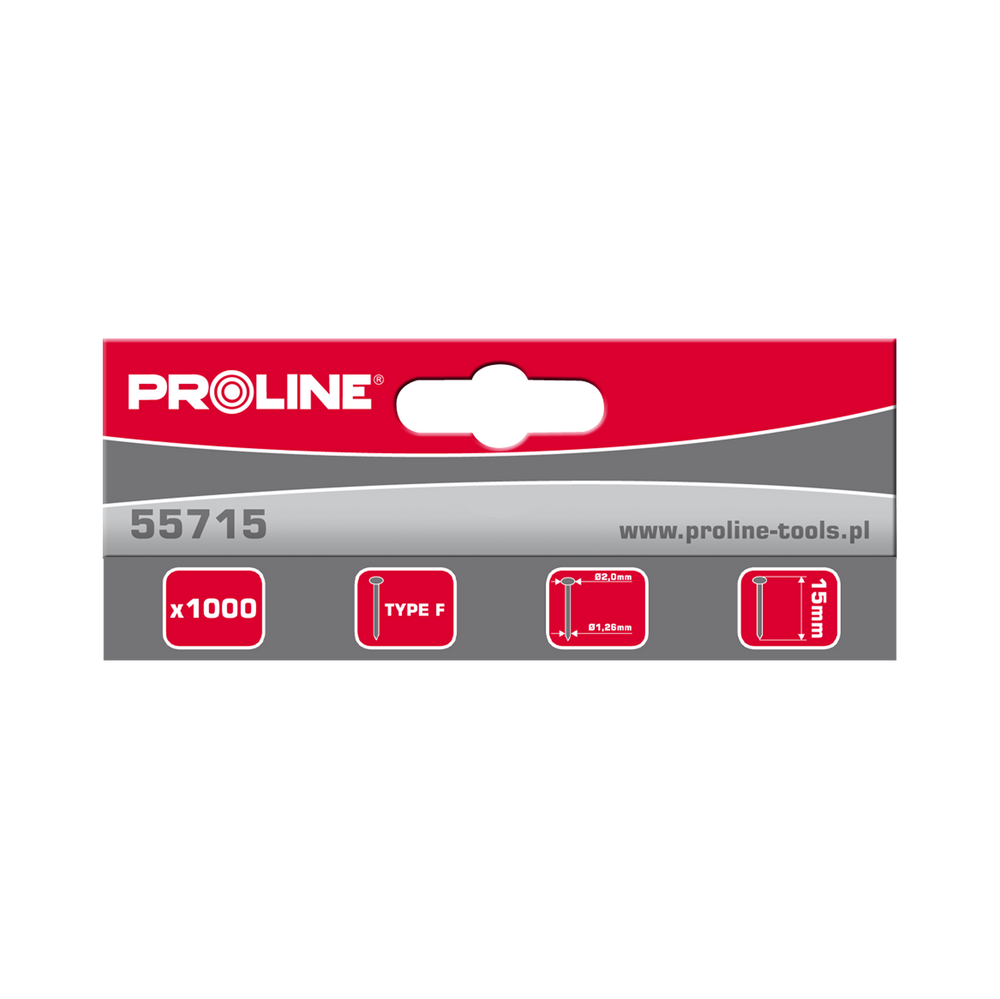 Gwoździe typ f 50 mm 2,0x126 mm 1000 sztuk Proline 55750