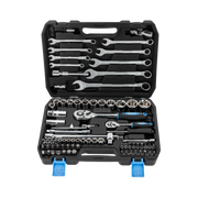Zestaw 82 elementów nasadowe 1/2" 1/4" 4-32 mm klucze płaskie 8-22 mm Mega 58082