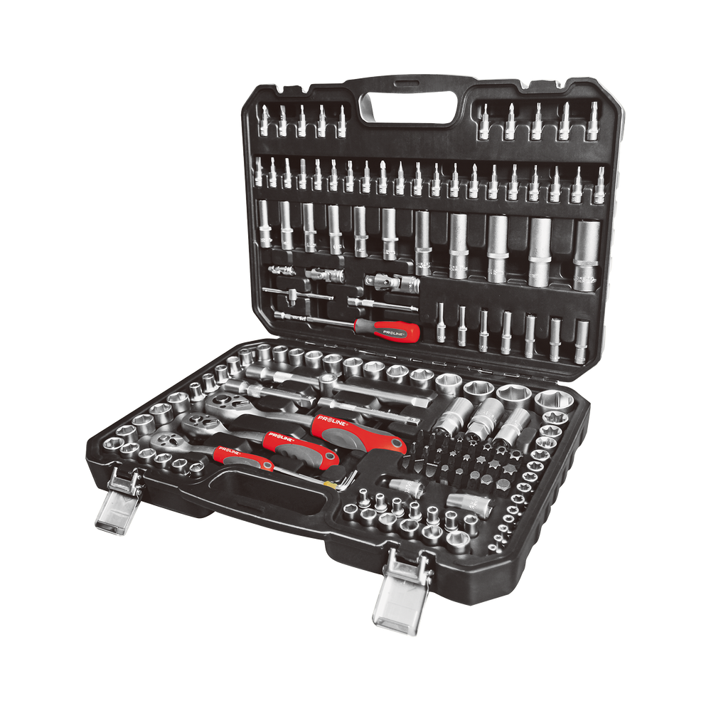 Zestaw kluczy nasadowych 150 elementów 1/4" 3/8" 1/2" CRV Proline 588150