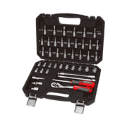 Zestaw kluczy nasadowych 43 elementów 1/4" CRV Proline 58843