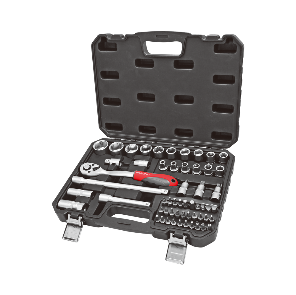Zestaw kluczy nasadowych 56 elementów 1/2" CRV Proline 58856