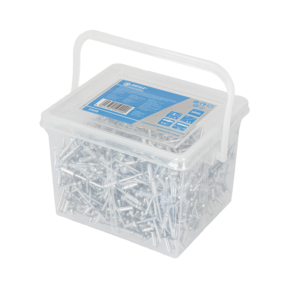 Nity aluminiowe 4,0x12,5 mm 800szt Mega 59499