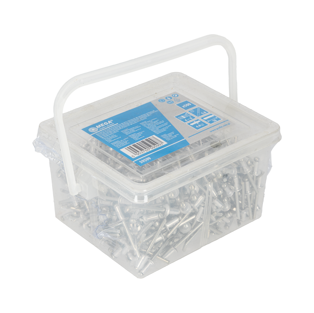 Nity aluminiowe 4,8x10 mm 500 sztuk Mega 59599