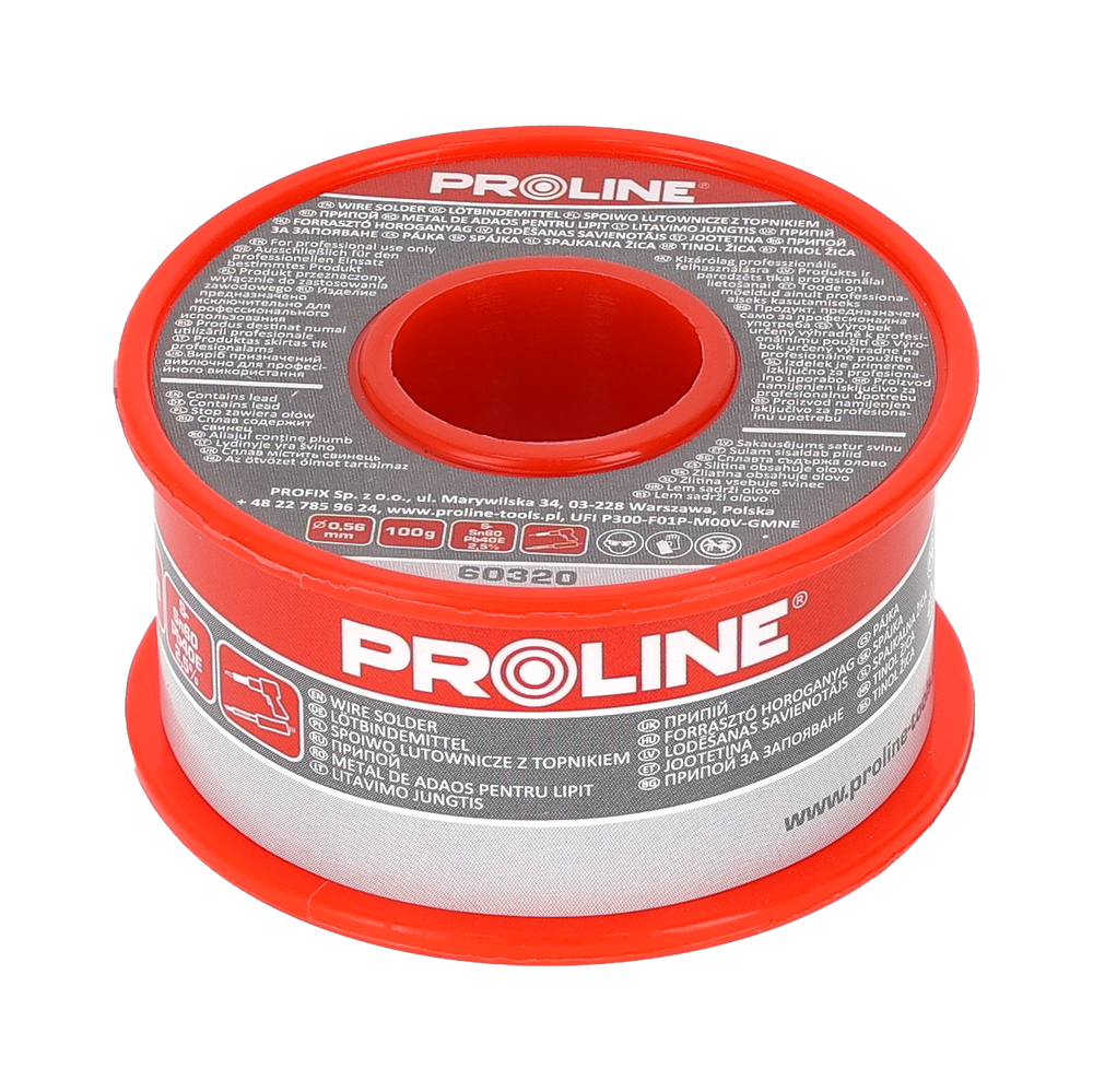 Spoiwo lutownicze do lutowania 0,56 mm szpula 100g blister Proline 60320