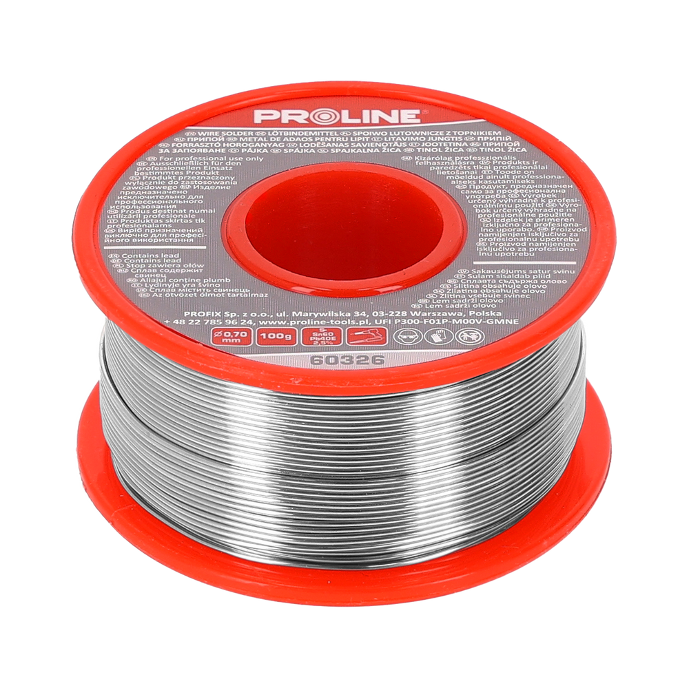 Spoiwo lutownicze do lutowania 0,7 mm szpula 100g Proline 60326